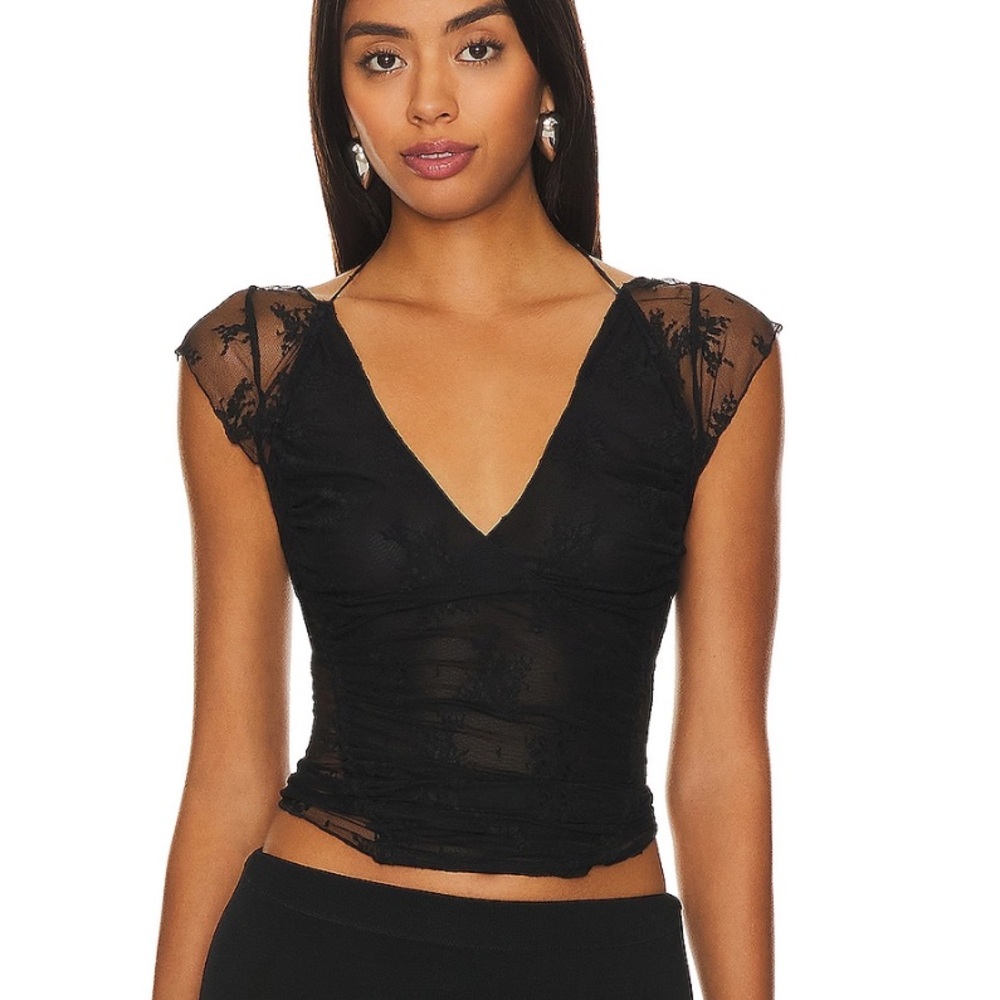 Free People Black Lace Backless Cami Dress